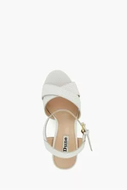 Dune London Jealous Platform Cross Strap White Sandals -Style Sole Zone 102446s4