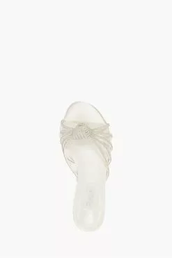 Dune London Cream Newlie Crystal Knot Flat Sandals -Style Sole Zone 102834s4