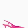 Dune London Pink Clip Mini Oval Spray Slingback Heels -Style Sole Zone 105830s