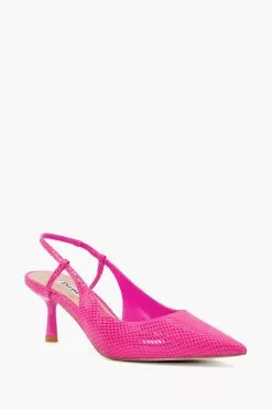 Dune London Pink Clip Mini Oval Spray Slingback Heels -Style Sole Zone 105830s2