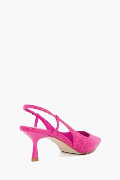 Dune London Pink Clip Mini Oval Spray Slingback Heels -Style Sole Zone 105830s3