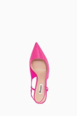 Dune London Pink Clip Mini Oval Spray Slingback Heels -Style Sole Zone 105830s4