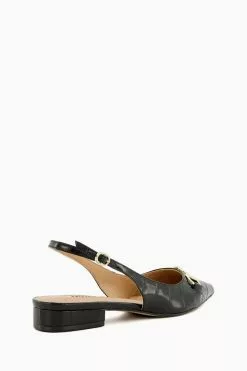 Dune London Hopeful Snaffle Black Slingback Shoes -Style Sole Zone 108021s3
