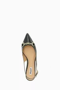 Dune London Hopeful Snaffle Black Slingback Shoes -Style Sole Zone 108021s4