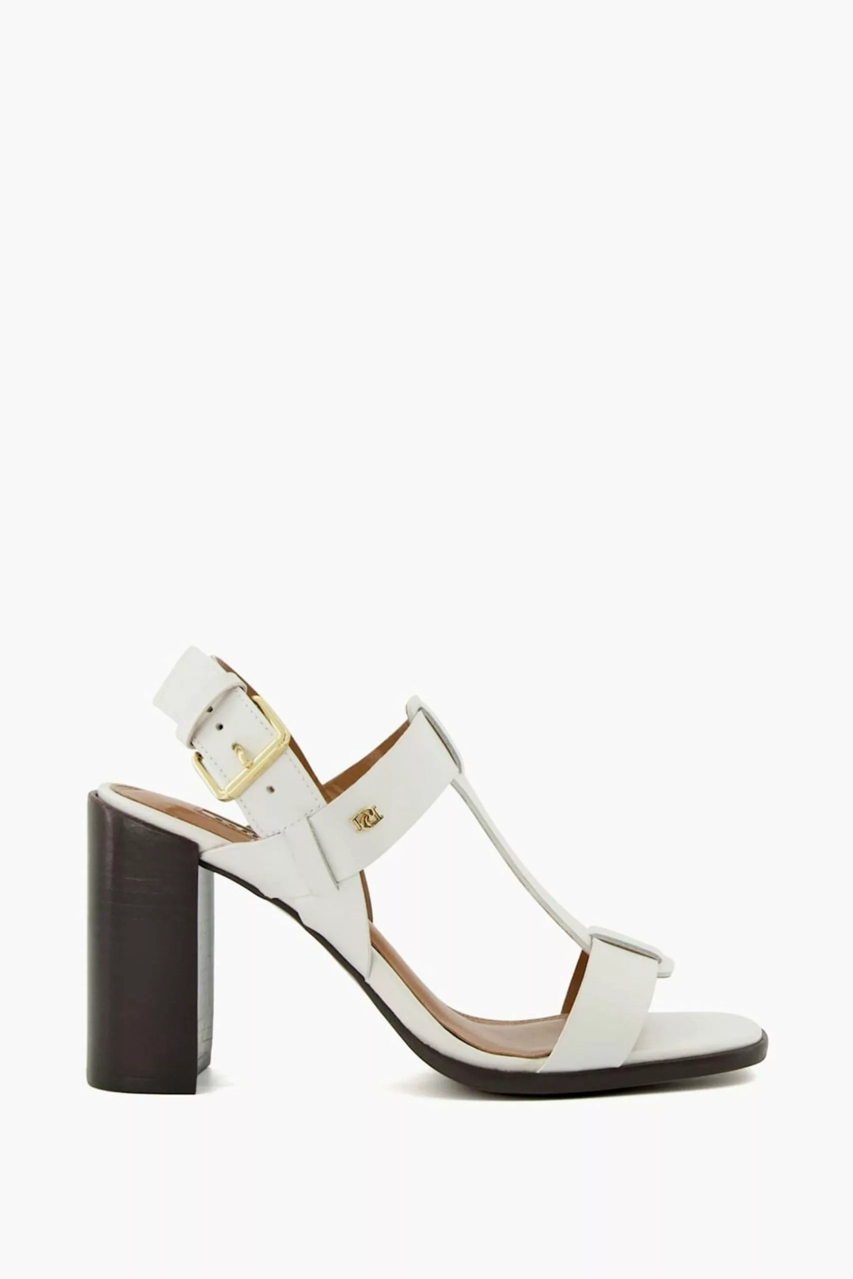 Dune London Jacie T-Bar White Block Heel Sandals 3 Dune London Jacie T-Bar White Block Heel Sandals