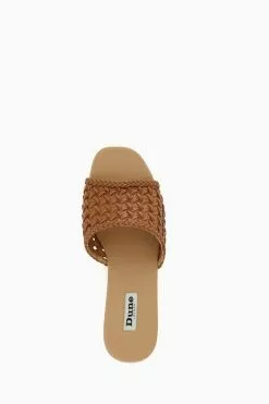 Dune London Katey Brown Lattice Mule Wedges -Style Sole Zone 125817s4