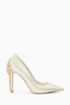 Dune London Cream Boutiques Caged Heel Courts