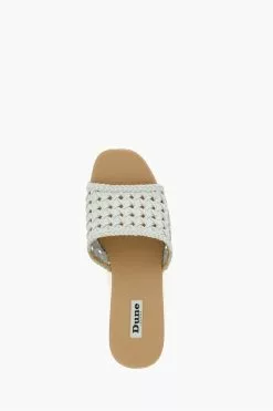 Dune London Katey Lattice Mule White Wedges -Style Sole Zone 129154s4