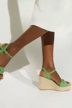 Dune London Green Kai Snaffle Wedges