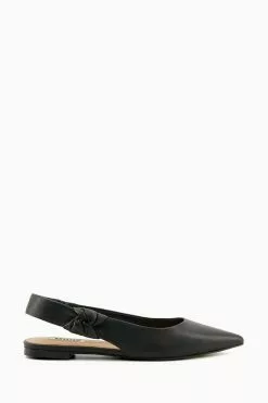 Dune London Heighten Twist Knot Black Slingback Sandals