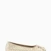Dune London Gold Hartlyns Woven Ballet Shoes -Style Sole Zone 198960s