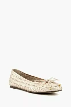 Dune London Gold Hartlyns Woven Ballet Shoes 7 Dune London Gold Hartlyns Woven Ballet Shoes -Style Sole Zone 198960s2