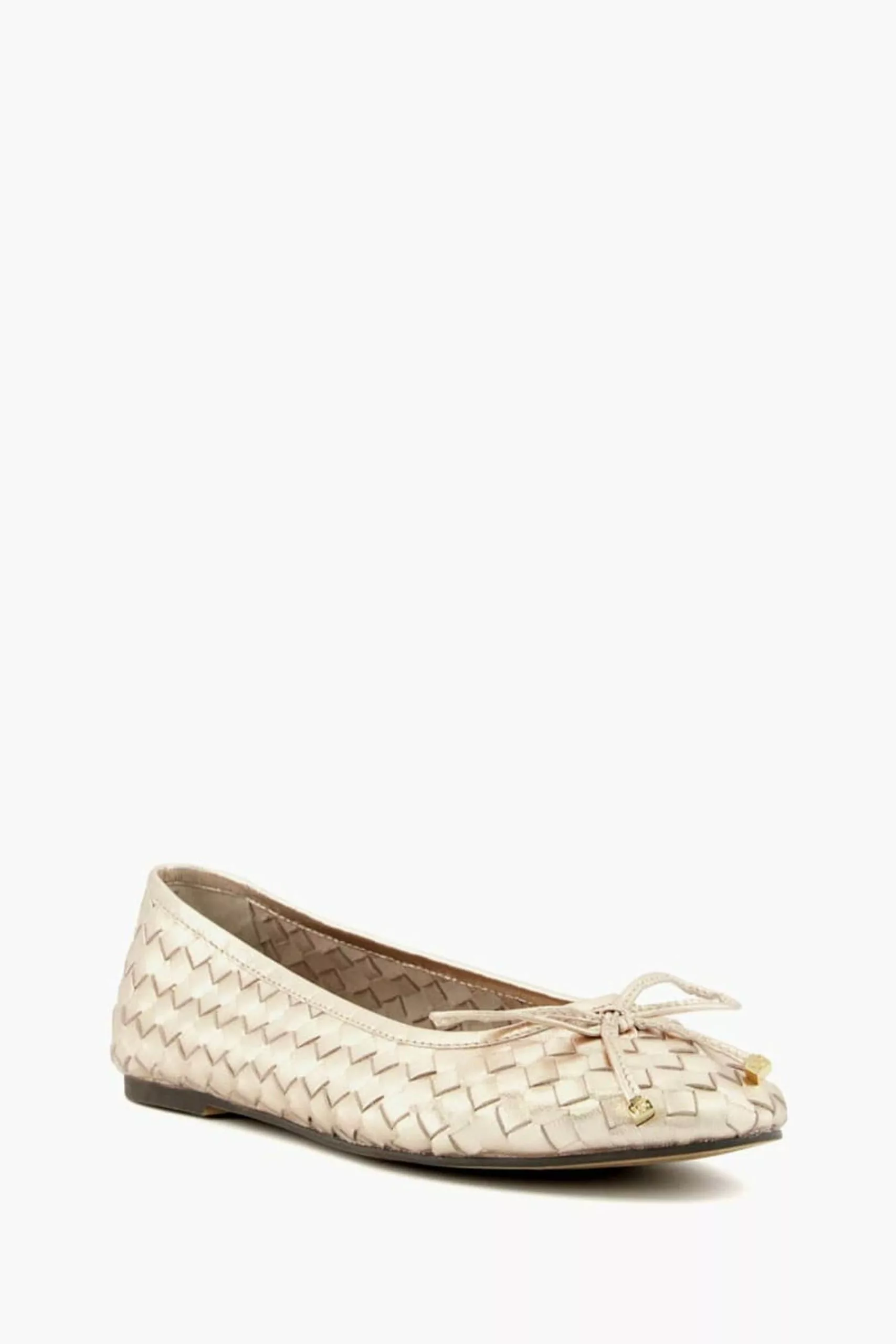 Dune London Gold Hartlyns Woven Ballet Shoes 4 Dune London Gold Hartlyns Woven Ballet Shoes - Image 2
