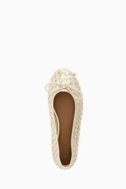Dune London Gold Hartlyns Woven Ballet Shoes 9 Dune London Gold Hartlyns Woven Ballet Shoes -Style Sole Zone 198960s4