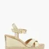 Dune London Animal Kind Cross Strap Covered Wedge Sandals