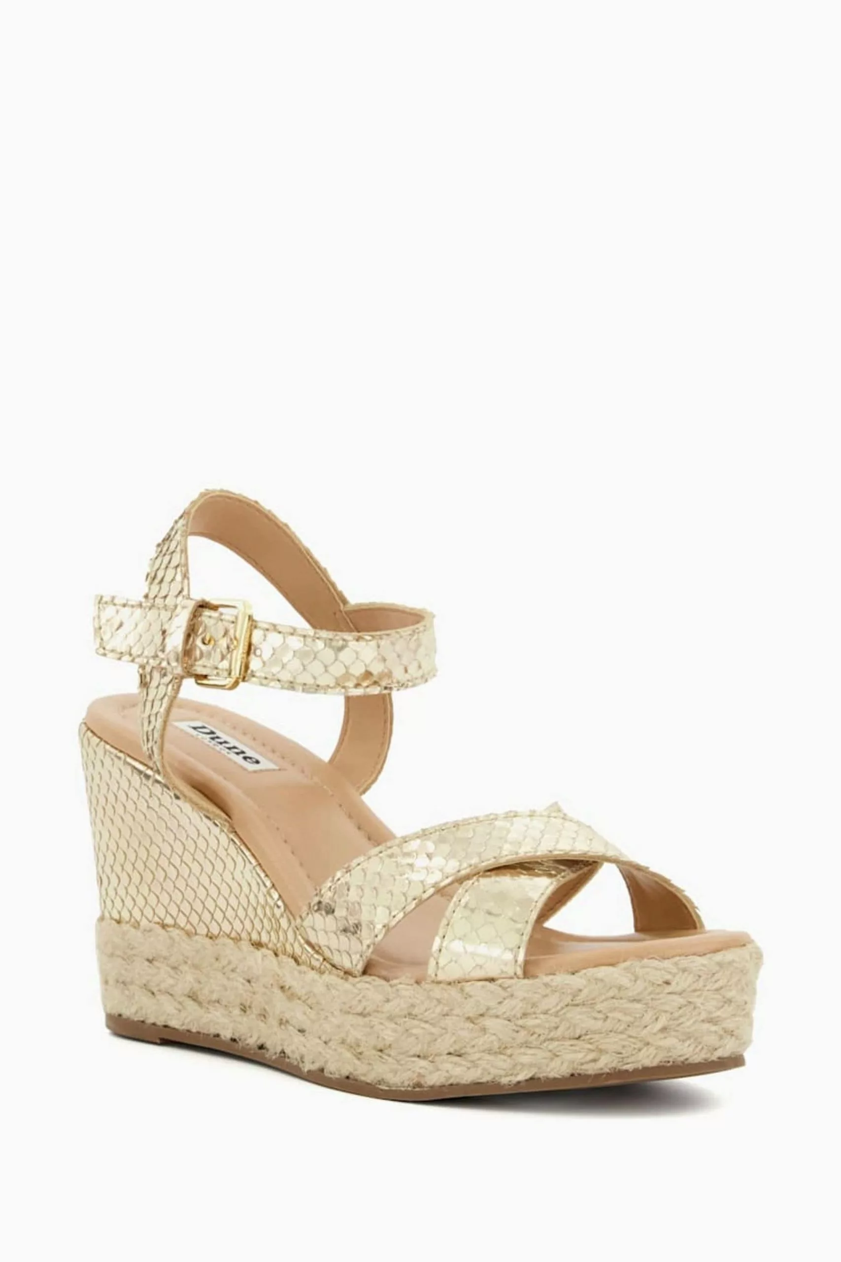 Dune London Animal Kind Cross Strap Covered Wedge Sandals 4 Dune London Animal Kind Cross Strap Covered Wedge Sandals - Image 2