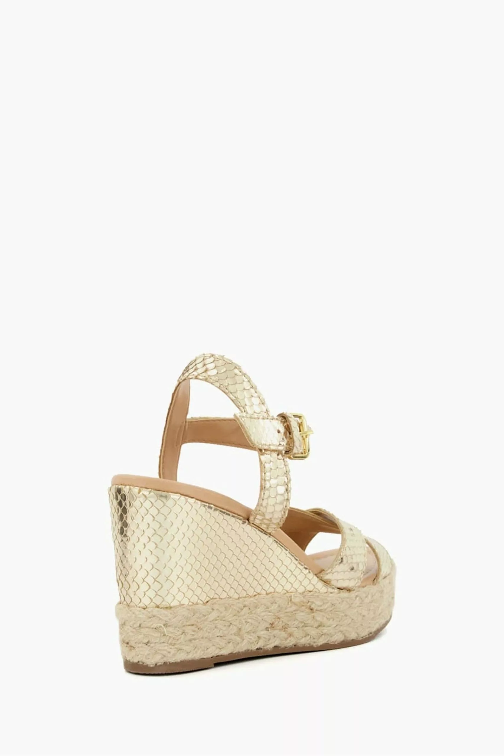 Dune London Animal Kind Cross Strap Covered Wedge Sandals 5 Dune London Animal Kind Cross Strap Covered Wedge Sandals - Image 3