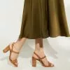 Dune London Jili Snaffle Brown Block Heel Sandals