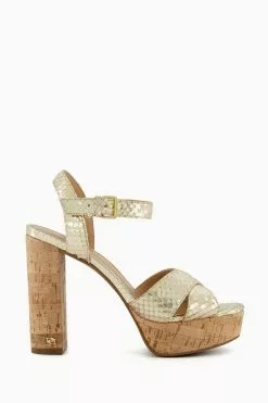 Dune London Animal Jealous Platform Cross Strap Sandals
