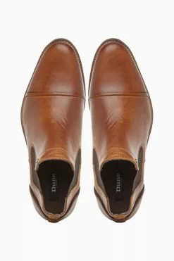 Dune London Brown Chili Leather Toecap Detail Chelsea Boots -Style Sole Zone 273913s4