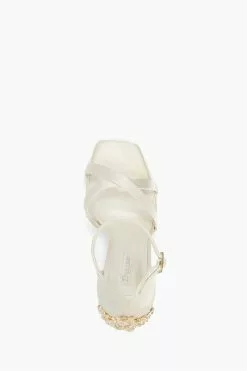 Dune London Cream Marry Caged Heel Sandals -Style Sole Zone 355551s4