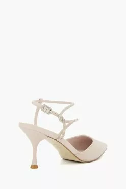Dune London Cream Carlota Crystal Twist Open Courts -Style Sole Zone 365349s3