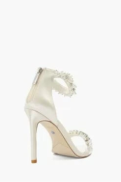 Dune London Cream Wf Marriage Beaded Ankle Trim Sandals -Style Sole Zone 376545s3
