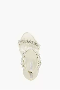 Dune London Cream Wf Marriage Beaded Ankle Trim Sandals -Style Sole Zone 376545s4