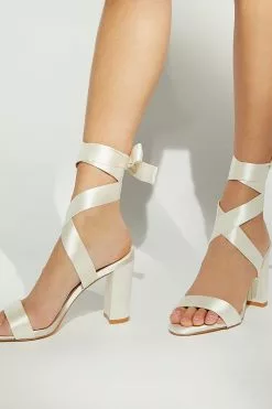 Dune London Marnies Ankle Tie Block Heels -Style Sole Zone 399405s5