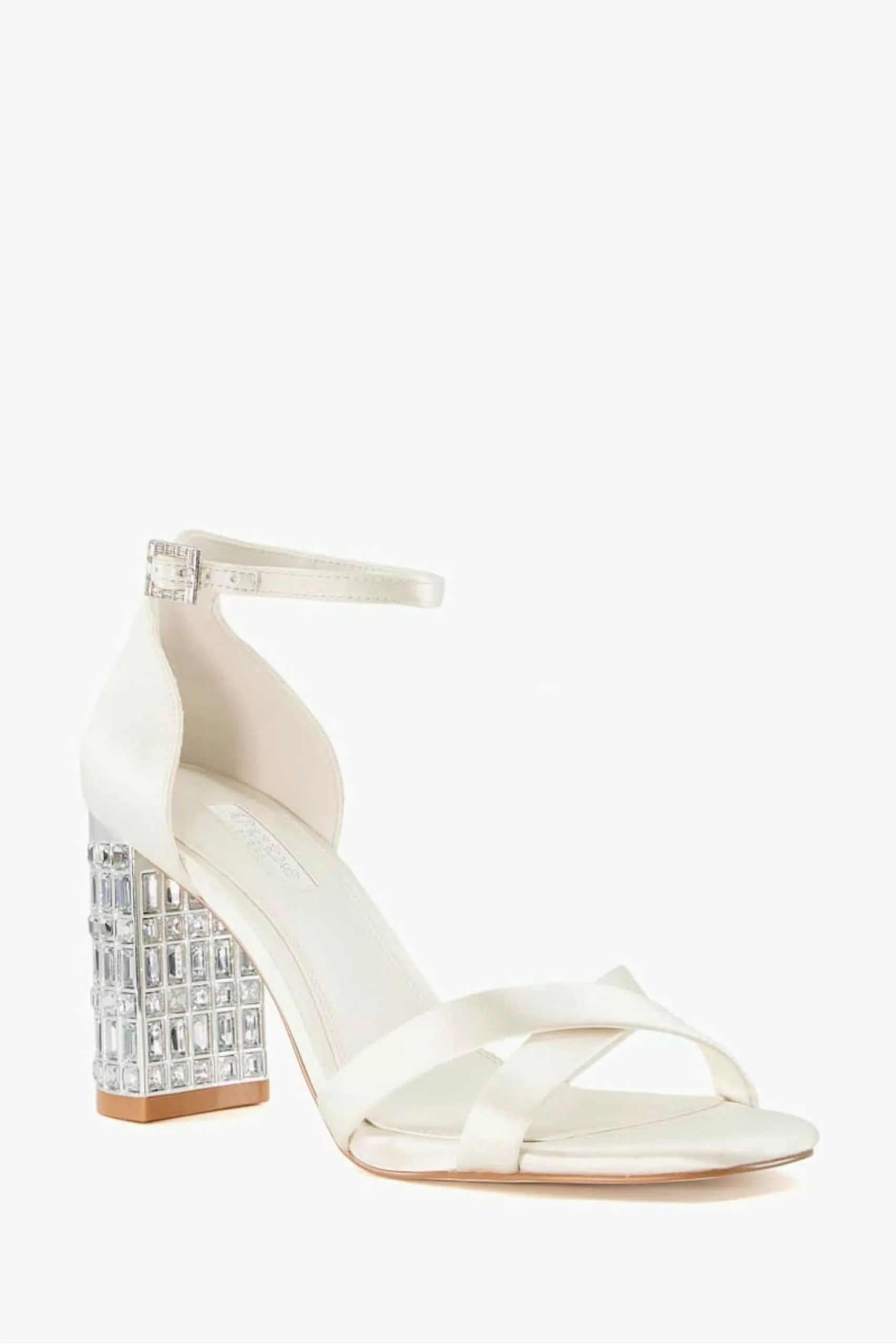 Dune London Cream Malena Crystal Block Heel Sandals 4 Dune London Cream Malena Crystal Block Heel Sandals - Image 2