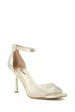 Dune London Gold Meghan Perspex Crystal Sandals