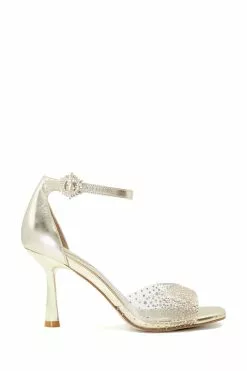 Dune London Gold Meghan Perspex Crystal Sandals -Style Sole Zone 404347s3