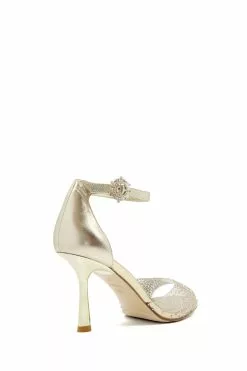 Dune London Gold Meghan Perspex Crystal Sandals -Style Sole Zone 404347s4