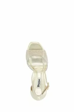 Dune London Gold Meghan Perspex Crystal Sandals -Style Sole Zone 404347s6