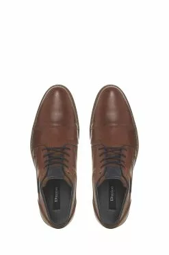 Dune London Chigwell Tan Brown Leather Metal Eye Chukka Boots -Style Sole Zone 418895s3