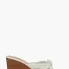 Dune London Kope Knot Slim White Wedges -Style Sole Zone 422249s