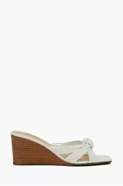 Dune London Kope Knot Slim White Wedges