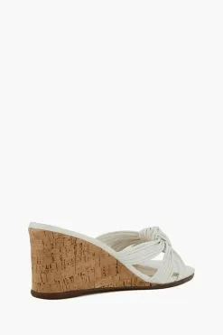 Dune London Kope Knot Slim White Wedges -Style Sole Zone 422249s3