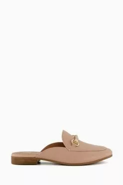 Dune London Pink Glowed Slimsole Backless Snaffle Mules