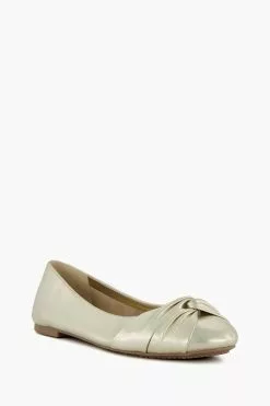 Dune London Gold Hanson Twist Knot Ballerina -Style Sole Zone 443528s2