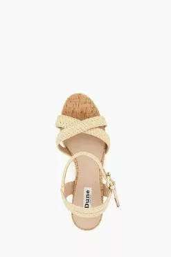 Dune London Natural Kelisa Braided Upper High Wedge Heel Sandals -Style Sole Zone 443631s4