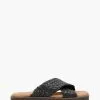 Dune London Lexey Woven Black Cross Strap Sandals
