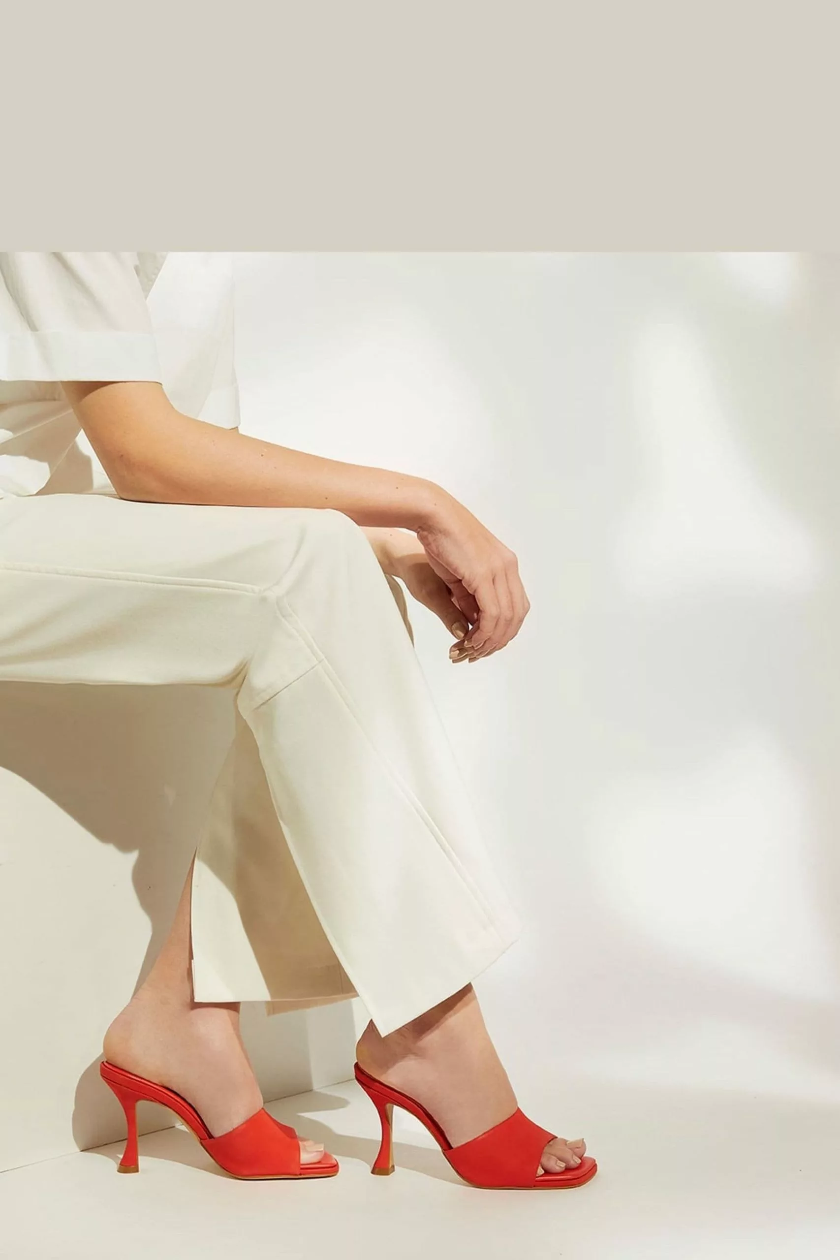 Dune London Orange Magazine Flare Heels Mules 9 Dune London Orange Magazine Flare Heels Mules - Image 7