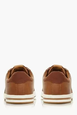 Dune London Tan True Stripe Panel Trainers -Style Sole Zone 524086s4