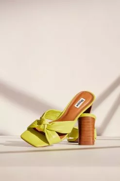 Dune London Green Maize Soft Knot Stacked Mules -Style Sole Zone 529411s3
