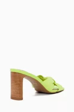 Dune London Green Maize Soft Knot Stacked Mules -Style Sole Zone 529411s5