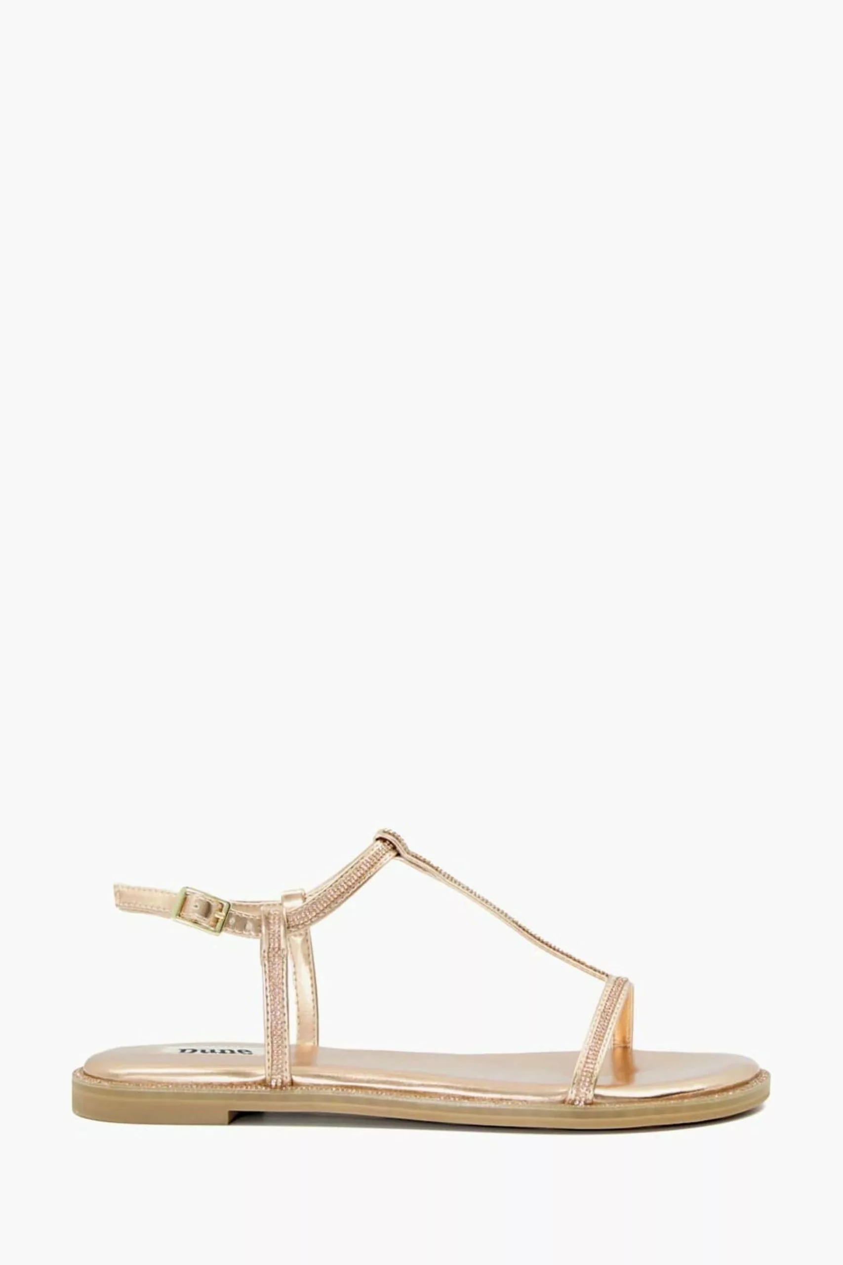 Dune London Natural Narrate Diamante Rand T-Bar Sandals 3 Dune London Natural Narrate Diamante Rand T-Bar Sandals