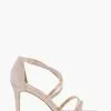 Dune London Natural Musical Square Toe High Heel Sandals -Style Sole Zone 558843s