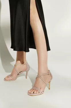 Dune London Natural Musical Square Toe High Heel Sandals -Style Sole Zone 558843s5