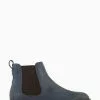 Dune London Blue Clicker Brogue Toe Chelsea Boots